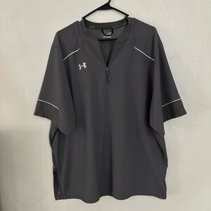 Under Armour Dark Gray Short-Sleeve Zip Top
